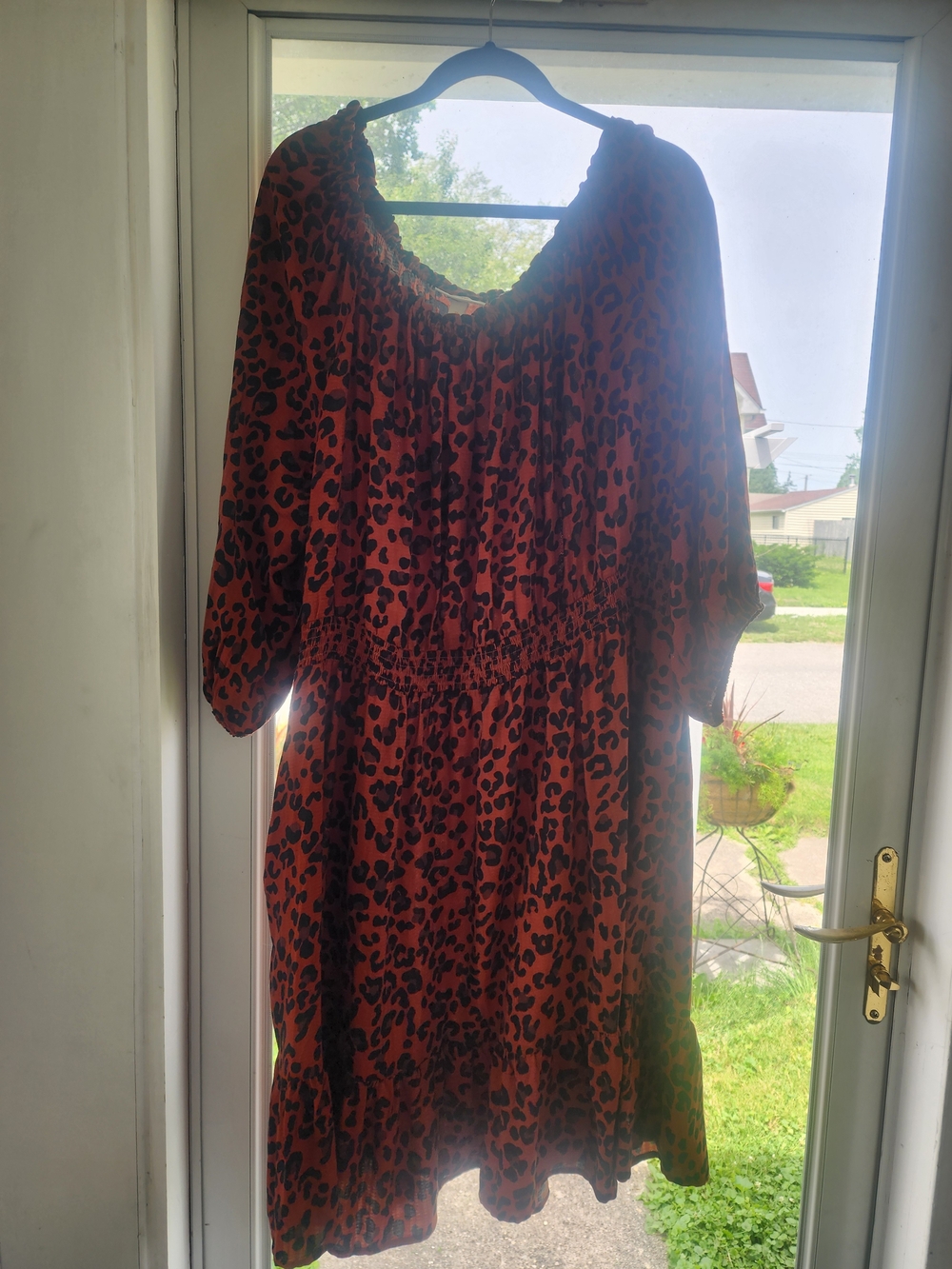 Knox Rose Brown and Black Leopard Print Midi Dress